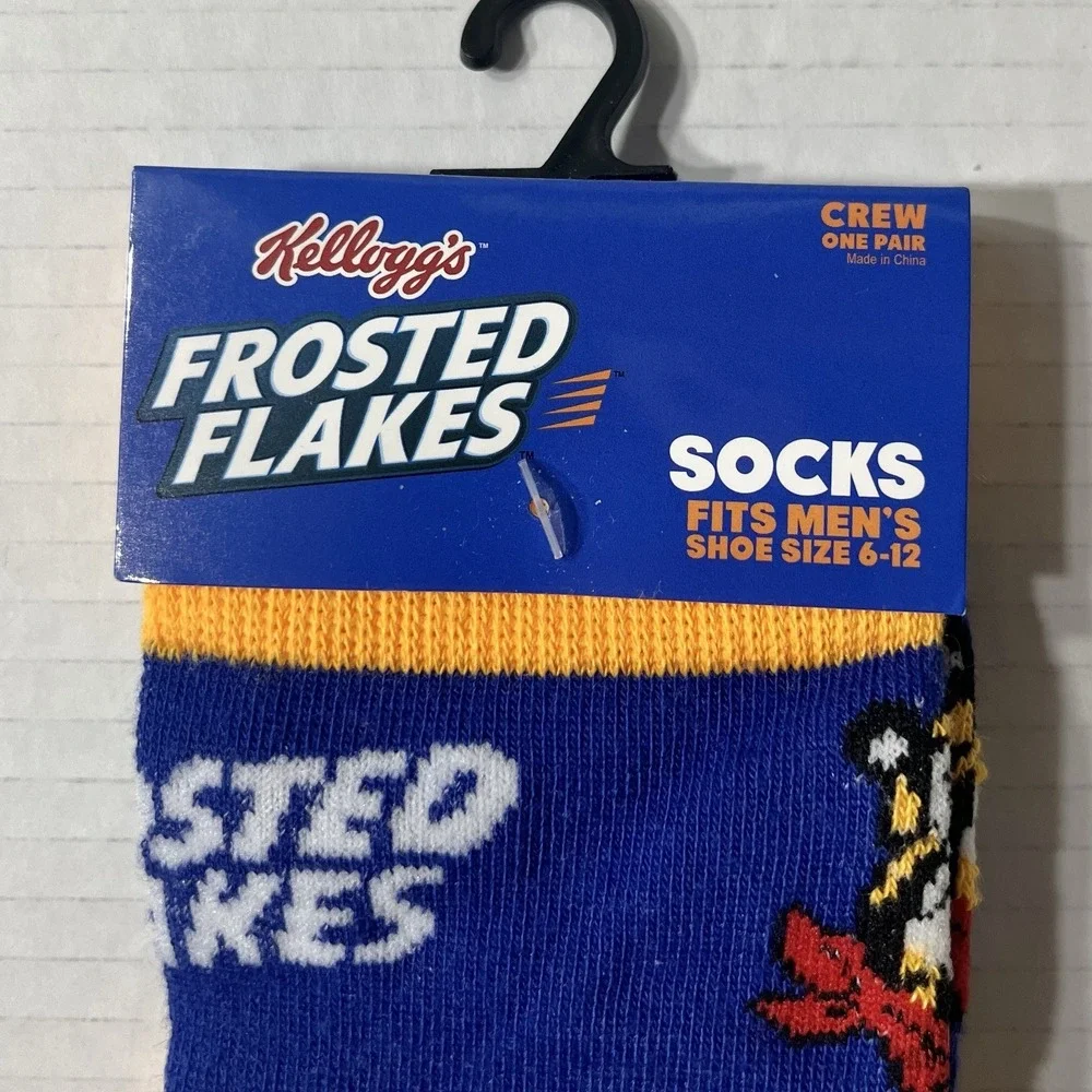 NWT Kelloggs Frosted Flakes Socks Men's 6-12 Blue‎ Orange Novelty Tony The Tiger